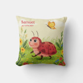 Coussin Personalized Ladybug Pillow – Baby Name (Recto)