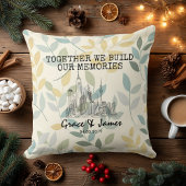 Coussin Personalized Leaf Pattern Skyline Couple Pillow