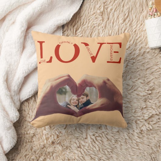 Coussin Personalized LOVE Acronym Photo  (Couverture)