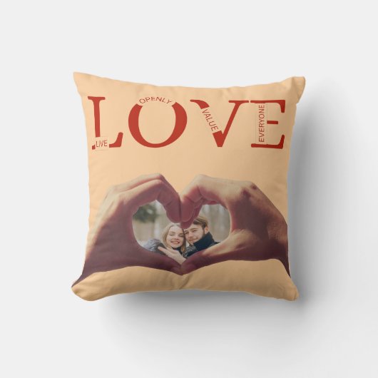 Coussin Personalized LOVE Acronym Photo (Recto)