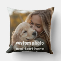 "Personalized Memorial Pillow Girl Hugging Dog"