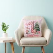Coussin Personalized My 1st Christmas Pink & White Checker (Chaise)