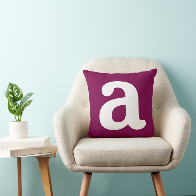 Coussin Personalized Name Initial Stylish Modern Minimal  (Chaise)