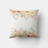 Coussin Personalized Name Monogram Watercolor Sunny Floral (Verso)