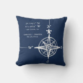 Coussin Personalized Nautical Coordinates & Compass Rose (Recto)