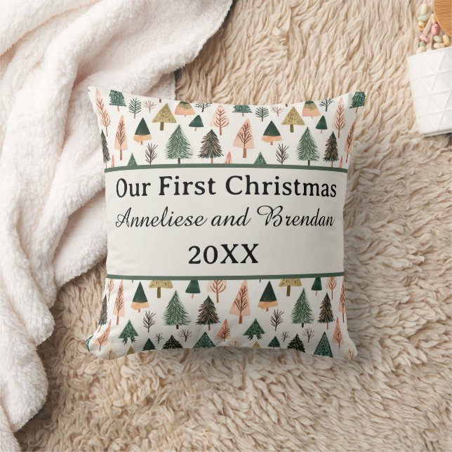 Coussin Personalized Our First Christmas Together Holiday  (Couverture)