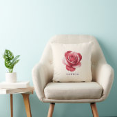 Coussin Personalized Red Rose Throw Pillow Elegant (Chaise)