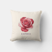 Coussin Personalized Red Rose Throw Pillow Elegant (Recto)