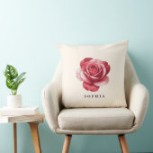 Coussin Personalized Red Rose Throw Pillow Elegant (Chaise)