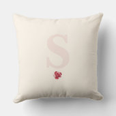 Coussin Personalized Red Rose Throw Pillow Elegant (Verso)