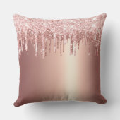 Coussin Personalized Rose Gold Glitter Drip Couple Names (Verso)