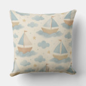 Coussin Personalized Sailboat Nursery Pillow (Verso)
