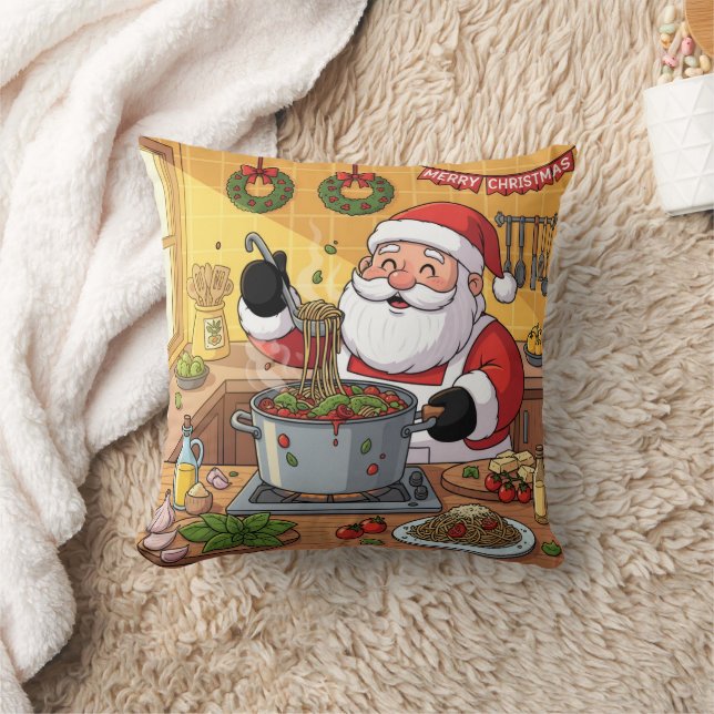 Coussin Personalized Santa Chef Pasta Night (Couverture)