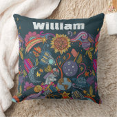 Coussin Personalized Space Name Poster for Kids  (Couverture)