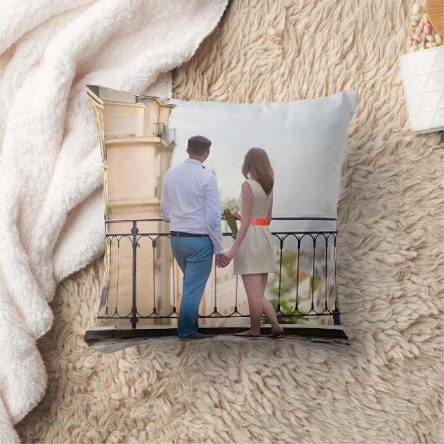 Coussin Personalized Two Photo Throw Pillow (Couverture)