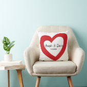 Coussin Personalized Valentine Anniversary Red Heart Names (Chaise)