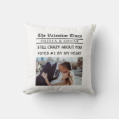 Coussin Personalized Valentine Newspaper Photo (Recto)
