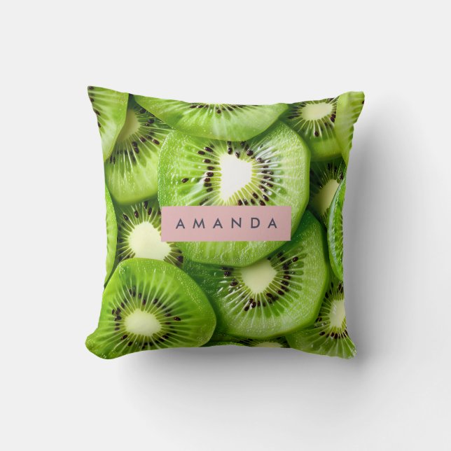 Coussin Personalized Vibrant Kiwi Fruit Design (Recto)