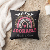 Coussin Personalized Wild One Boho Leopard Rainbow Throw  (Couverture)