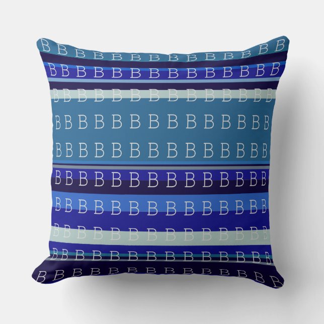Coussin personalizefirst letter of yname blue (Recto)
