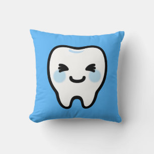 Coussin Personnage de dent souriante – Illustration mignon