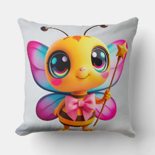 Coussin Personnage de fée abeille de dessin animé adorable