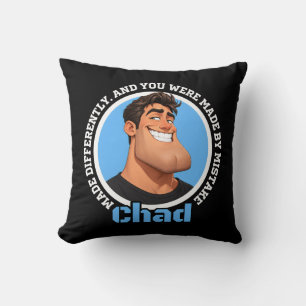 Coussin Personnage drôle de Chad Citation sarcastique Illu