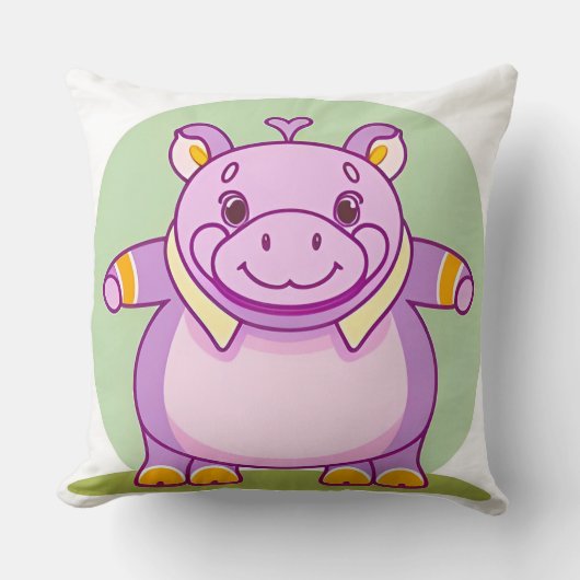 Coussin Personnage Happy Hippo (Recto)