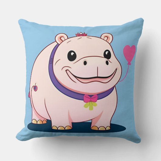 Coussin Personnage Happy Hippo (Recto)