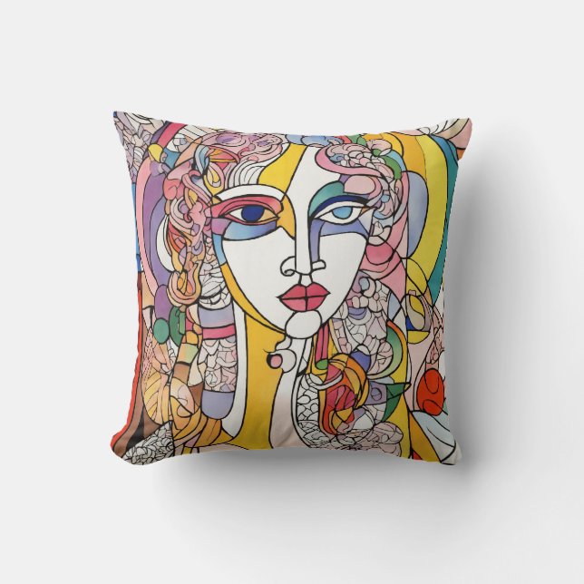 Coussin personnalisable : Abstrait inspiré par Pic (Recto)