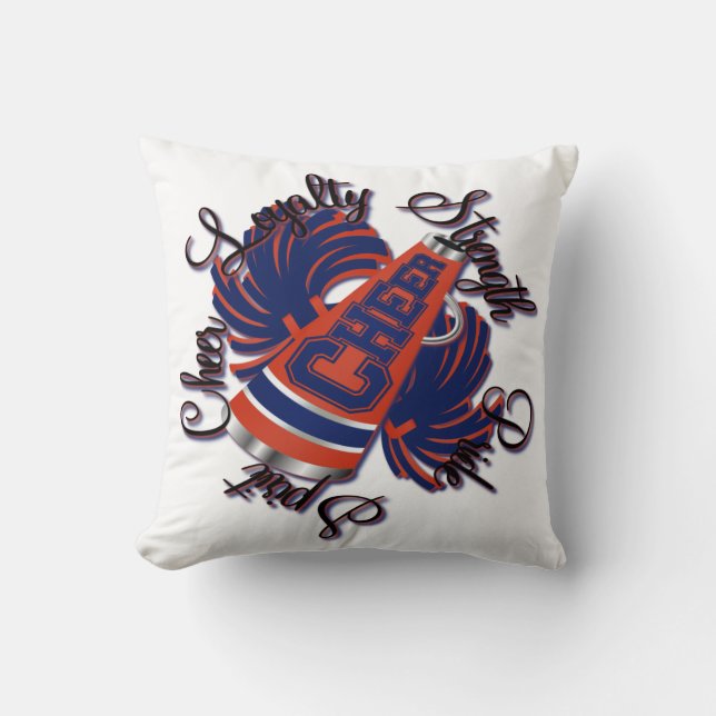 Coussin personnalisable bleu et orange (Recto)