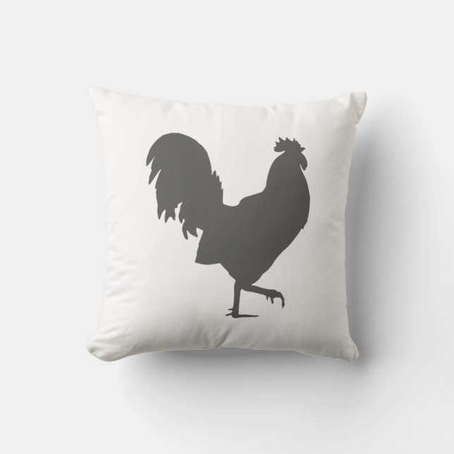 Coussin personnalisable de coq de basse-cour (Recto)