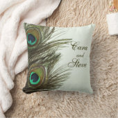 Coussin personnalisable de plume de paon (Couverture)
