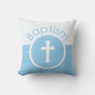 Coussin Personnalisable, Enfant de Dieu garçon bleu Baptêm