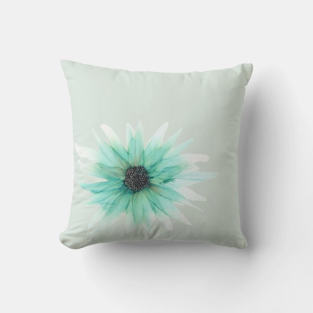 Coussin Personnalisable ! ! Green Aster peint à la main fl (Recto)