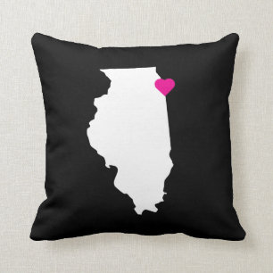 Coussin Personnalisable Illinois State Love Reversible Cou