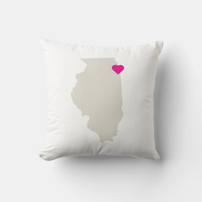 Coussin Personnalisable Illinois State Love Reversible Cou (Recto)
