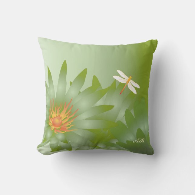 Coussin Personnalisable : Marguerites vertes (Recto)