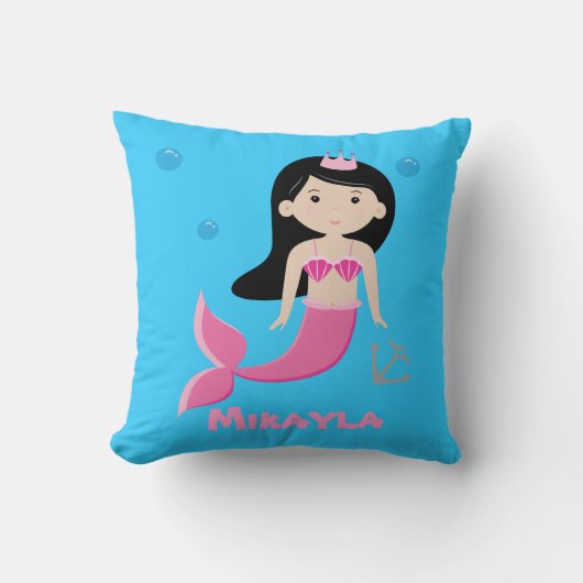 Coussin personnalisable mignon de sirène - sous la (Recto)