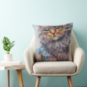 Coussin Personnalisable Perse Nom & Photo Cute Cat (Chaise)