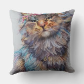 Coussin Personnalisable Perse Nom & Photo Cute Cat (Verso)