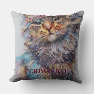 Coussin Personnalisable Perse Nom & Photo Cute Cat