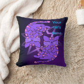 Coussin Personnalisable Purple Gemini Kittens Décagon Viol (Couverture)