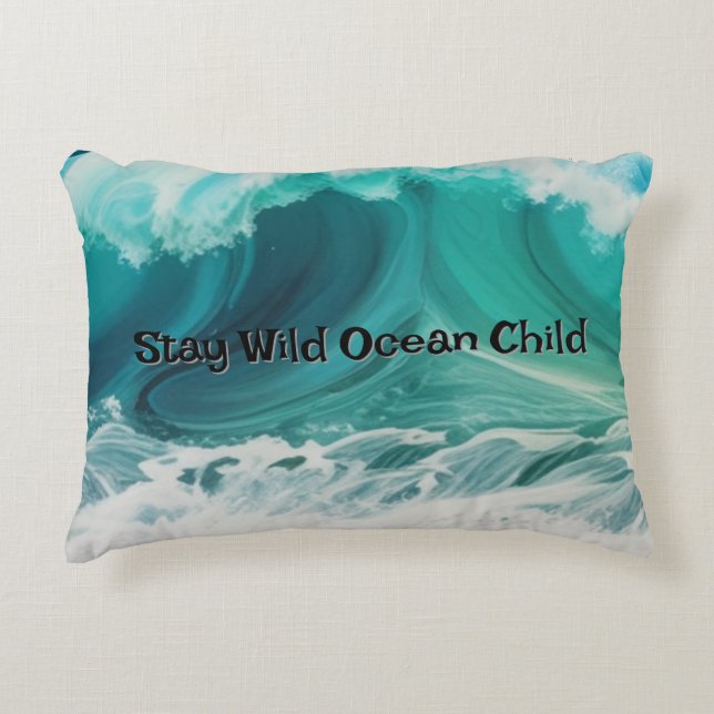 coussin personnalisable "Stay Wild Ocean Child" (Devant)