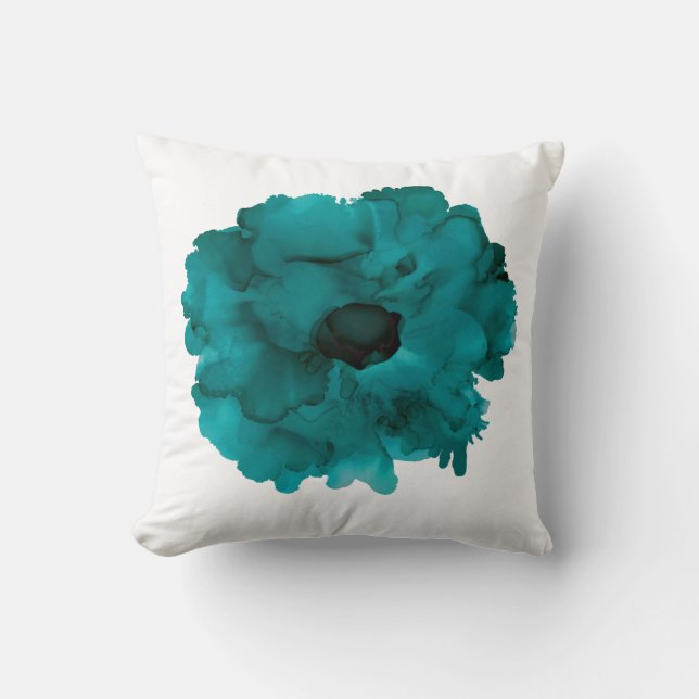 Coussin Personnalisable ! ! ! Turquoise carnation peinte à (Recto)
