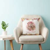 Coussin Personnalisation de la petite fille florale de cou (Chaise)