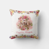 Coussin Personnalisation de la petite fille florale de cou (Recto)