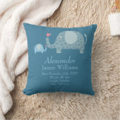 Coussin Personnalisation de Polka Dot Elephants Baby Stats (Couverture)