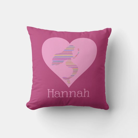 Coussin Personnalisation du coeur de la sirène rose pourpr (Recto)