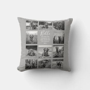 Coussin Personnalisé 11 Photo Collage Gris